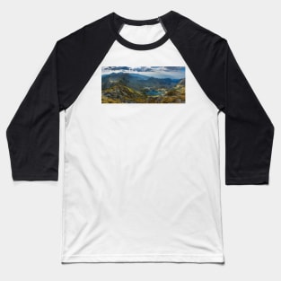 High resolution panorama of aerial view of Balea Lake Baseball T-Shirt